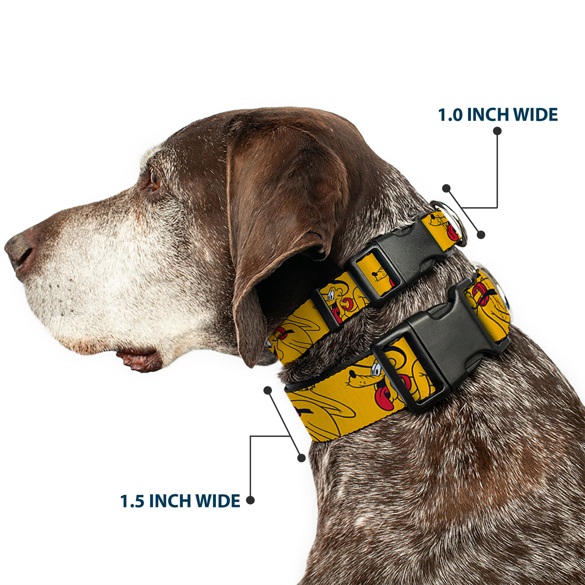 Plastic Clip Collar - Disney Pluto Poses Orange Dog Collars Plastic Clip Side Release Disney
