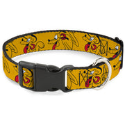 Plastic Clip Collar - Disney Pluto Poses Orange Dog Collars Plastic Clip Side Release Disney