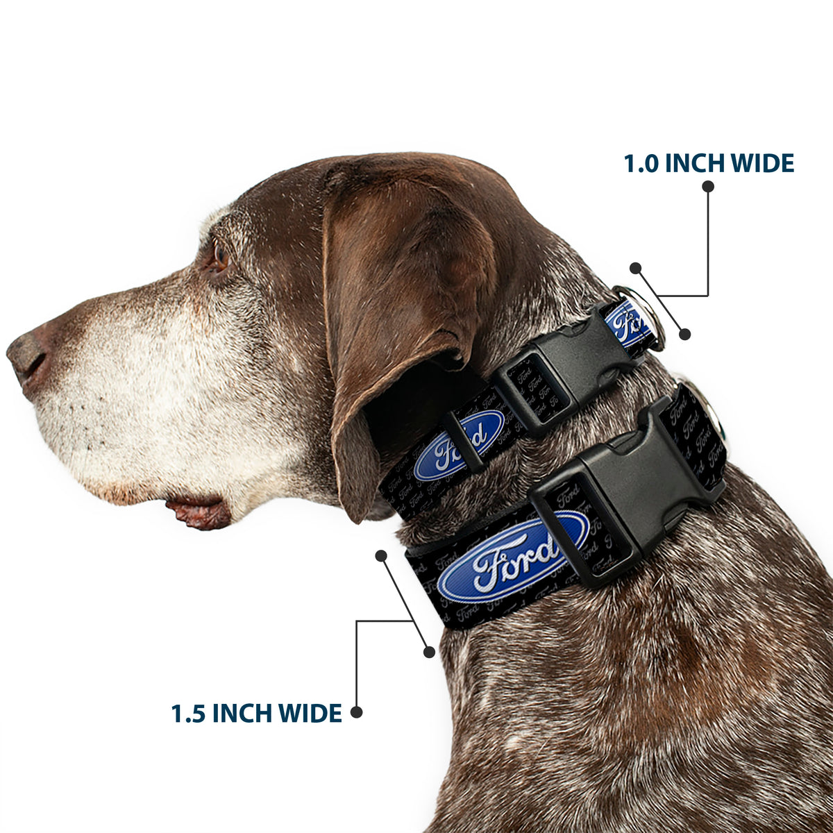 Plastic Clip Collar - Ford Oval REPEAT w/Text Dog Collars Plastic Clip Side Release Ford