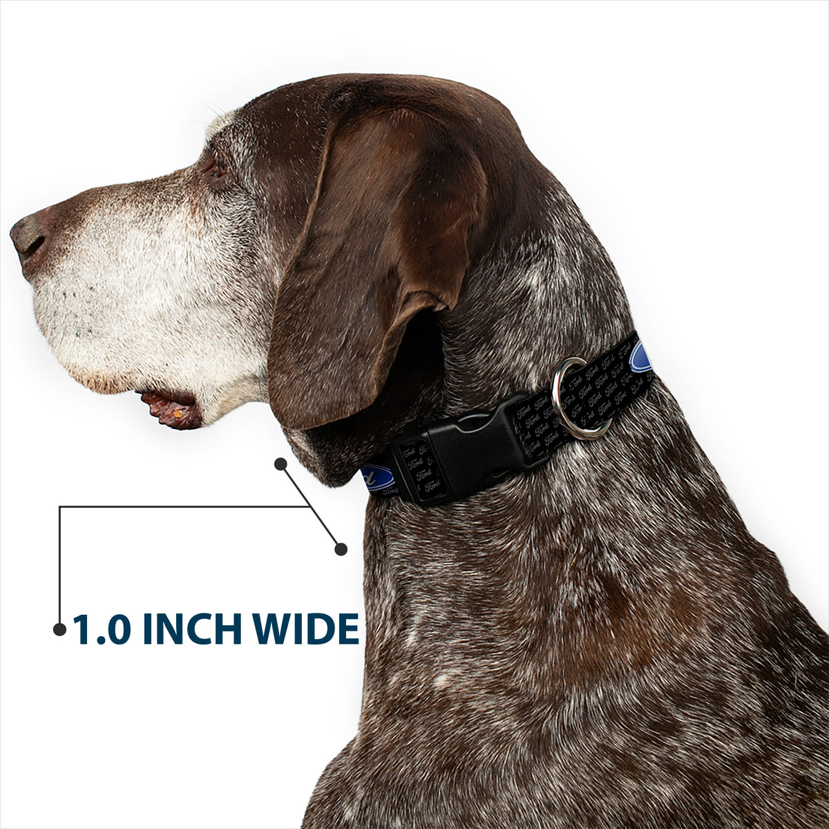 Plastic Clip Collar - Ford Oval REPEAT w/Text Dog Collars Plastic Clip Side Release Ford