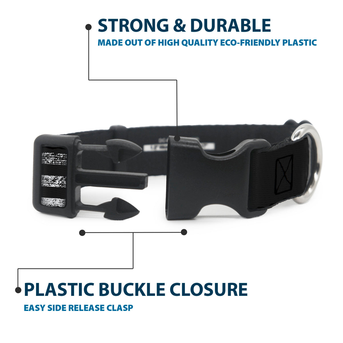 Plastic Clip Collar - FORD Oval Americana Weathered Black/White Dog Collars Plastic Clip Side Release Ford