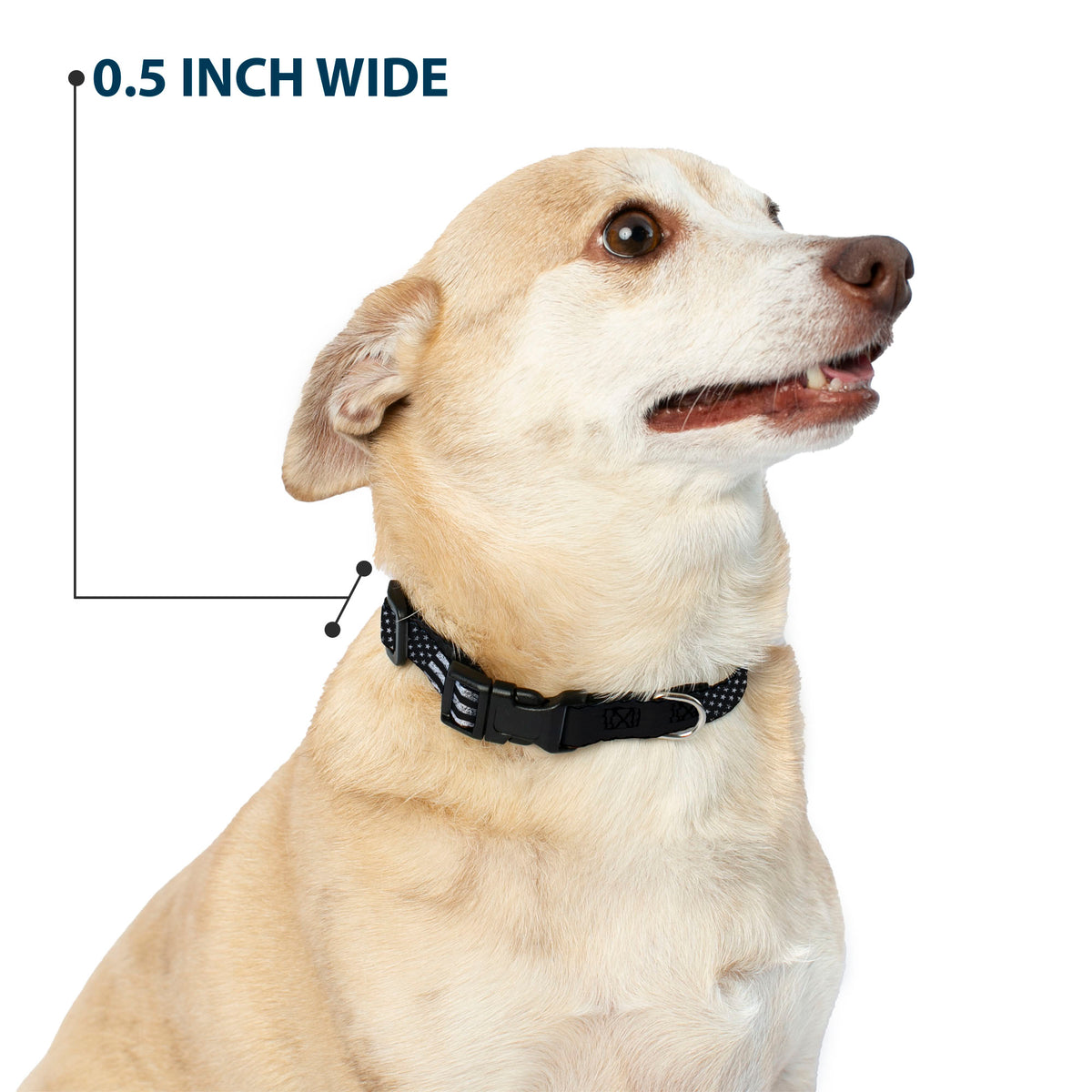 Plastic Clip Collar - FORD Oval Americana Weathered Black/White Dog Collars Plastic Clip Side Release Ford