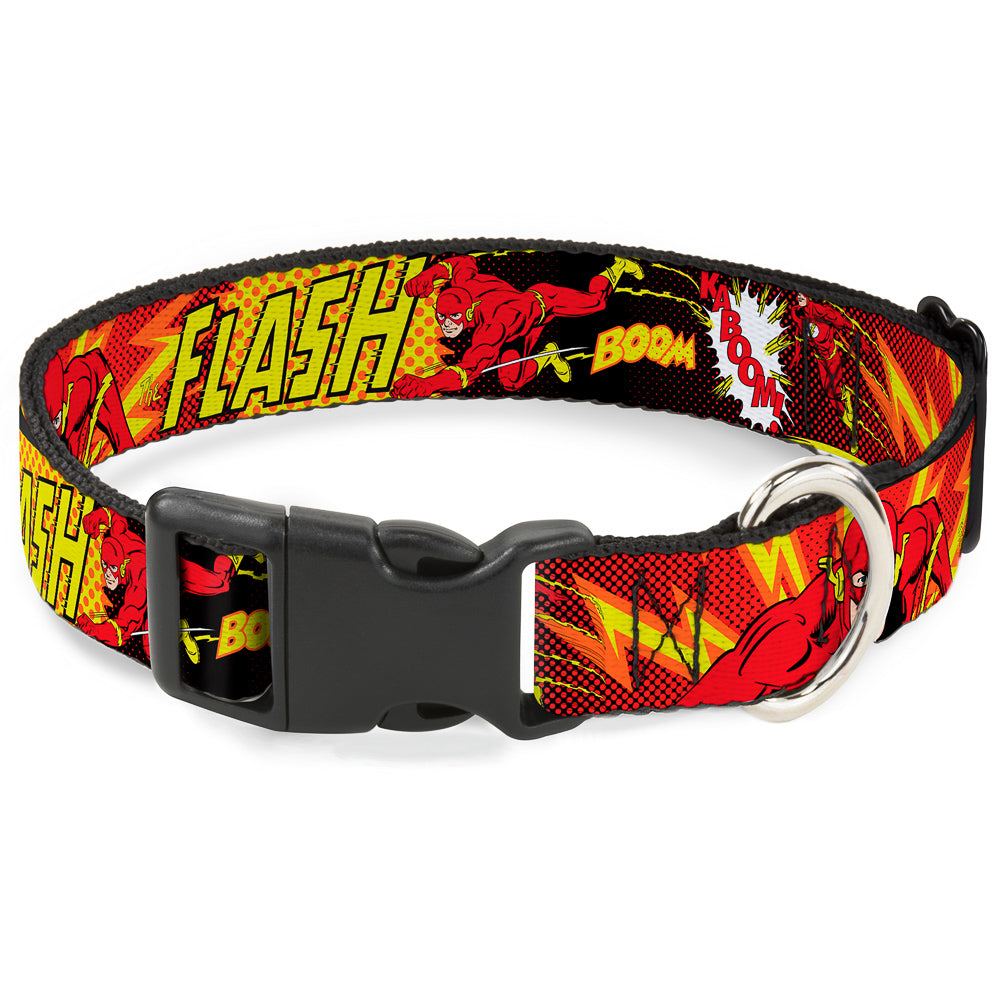 Plastic Clip Collar - The Flash BOOM-KABOOM! Dog Collars Plastic Clip Side Release DC Comics