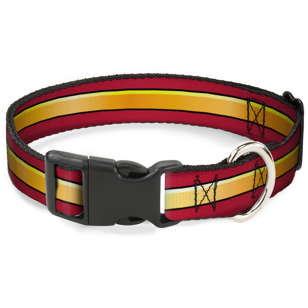 Plastic Clip Collar - The Flash Stripe Burgundy/Gold Dog Collars Plastic Clip Side Release DC Comics