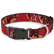 Plastic Clip Collar - The Flash 2023 2-Poses Close-Up Reds Dog Collars Plastic Clip Side Release DC Comics