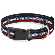 Plastic Clip Collar - Mustang/Text w/Tri-Bar Stripe Dog Collars Plastic Clip Side Release Ford