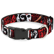 Plastic Clip Collar - FRIDAY THE 13th/Jason Mask4/Axe Blood Splatter Black/Red/White Dog Collars Plastic Clip Side Release Friday the 13th