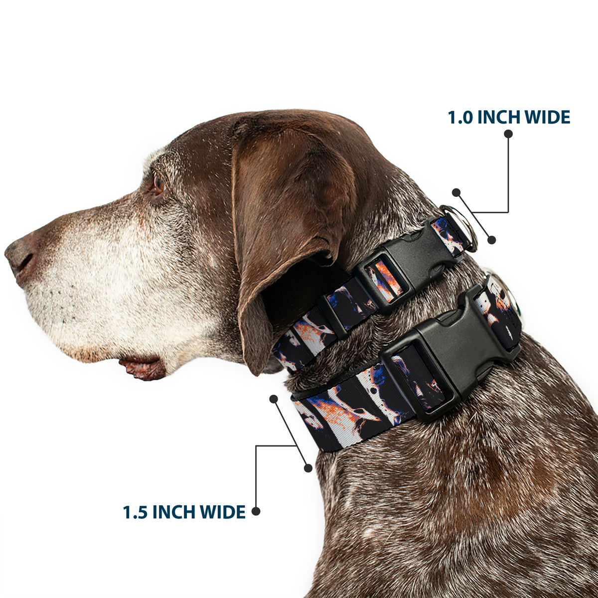 Plastic Clip Collar - Friday the 13th Jason Hockey Mask Pose Blocks Dog Collars Plastic Clip Side Release Friday the 13th