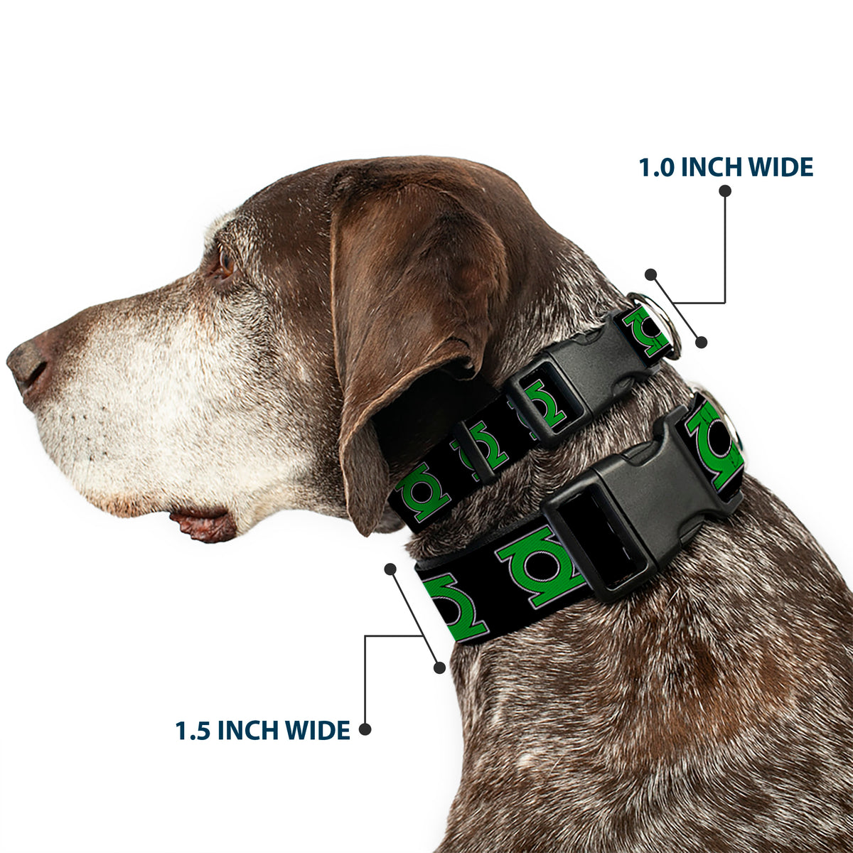 Plastic Clip Collar - Green Lantern Logo Black/Green Dog Collars Plastic Clip Side Release DC Comics