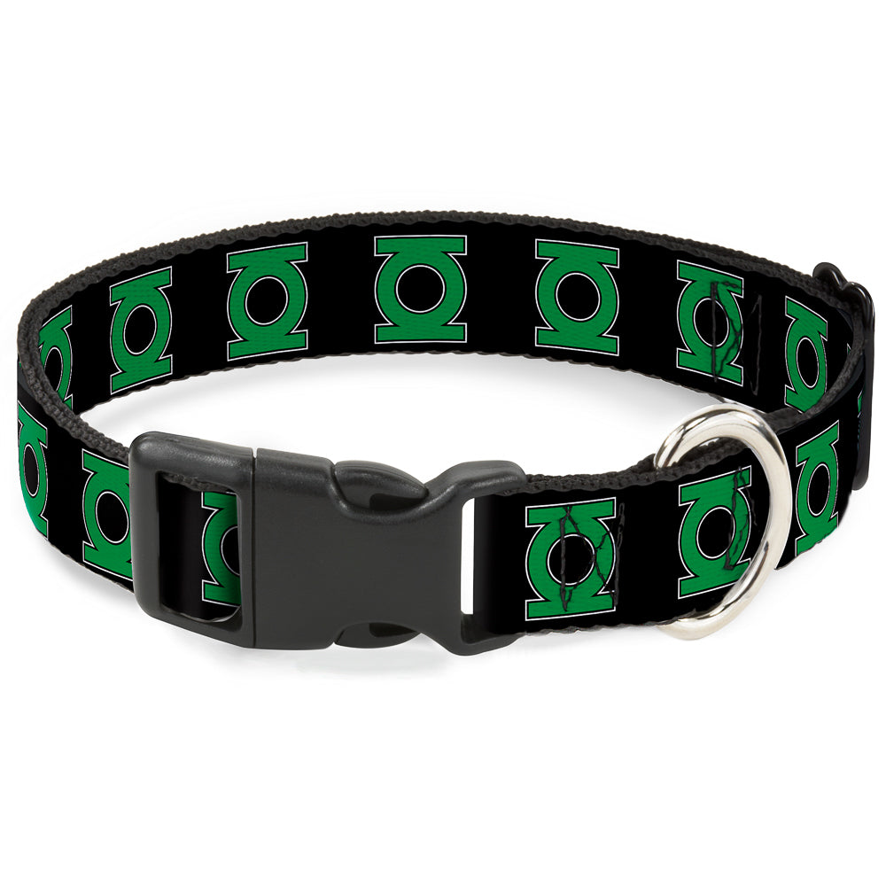 Plastic Clip Collar - Green Lantern Logo Black/Green Dog Collars Plastic Clip Side Release DC Comics