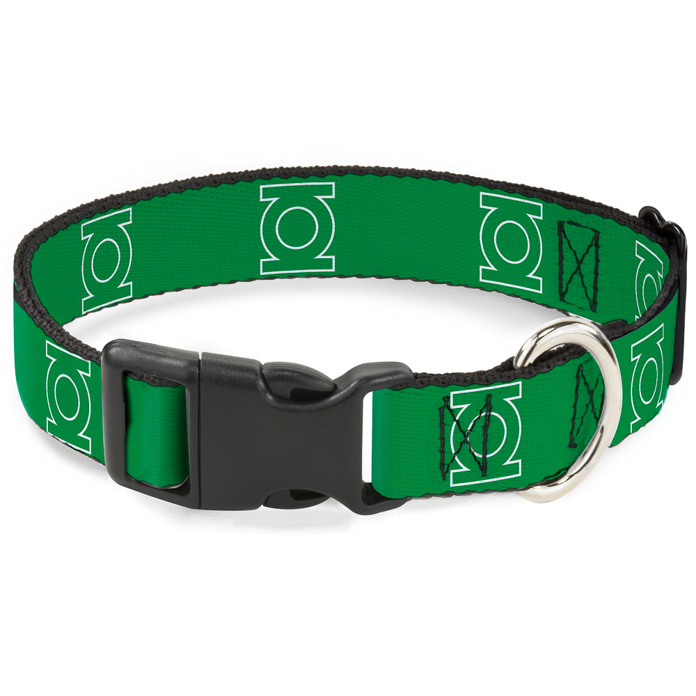 Plastic Clip Collar - Green Lantern Logo Green/White Dog Collars Plastic Clip Side Release DC Comics