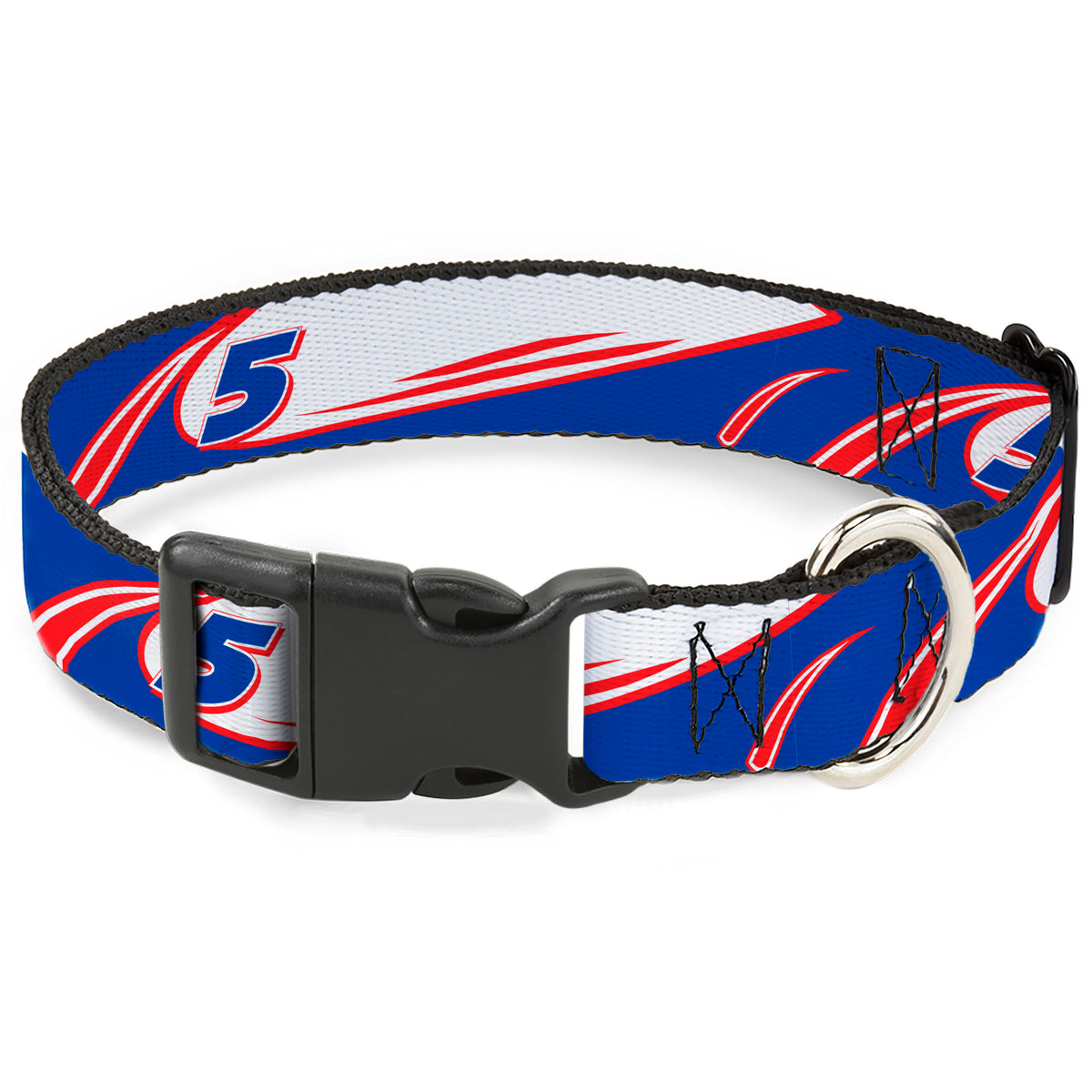 Plastic Clip Collar - Kyle Larson #5 Car Scheme White/Blue/Red Dog Collars Plastic Clip Side Release Hendrick Motorsports