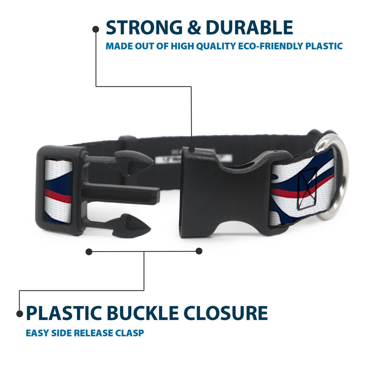 Plastic Clip Collar - William Byron #24 Car Scheme White/Red/Blue Dog Collars Plastic Clip Side Release Hendrick Motorsports
