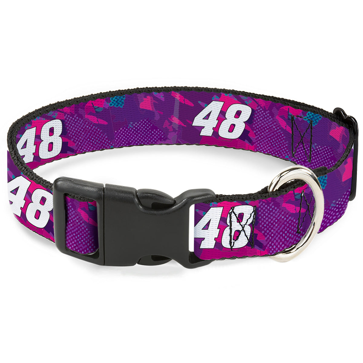 Plastic Clip Collar - Alex Bowman #48 Car Scheme Purples/Pinks/White Dog Collars Plastic Clip Side Release Hendrick Motorsports