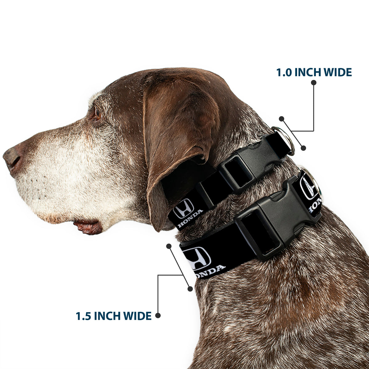 Plastic Clip Collar - Honda Logo Black/White Dog Collars Plastic Clip Side Release Honda