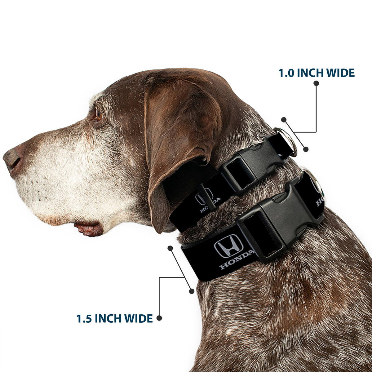 Plastic Clip Collar - Honda Logo Black/Silver Dog Collars Plastic Clip Side Release Honda