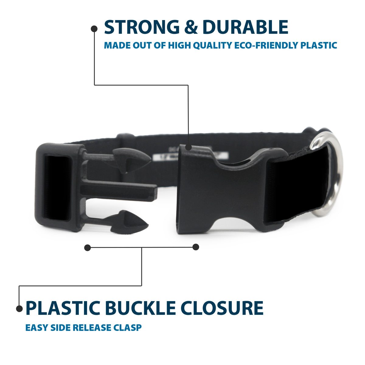 Plastic Clip Collar - Honda Logo Black/Silver Dog Collars Plastic Clip Side Release Honda