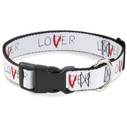 Plastic Clip Collar - It Chapter Two LOSER/LOVER White/Black/Red Dog Collars Plastic Clip Side Release IT