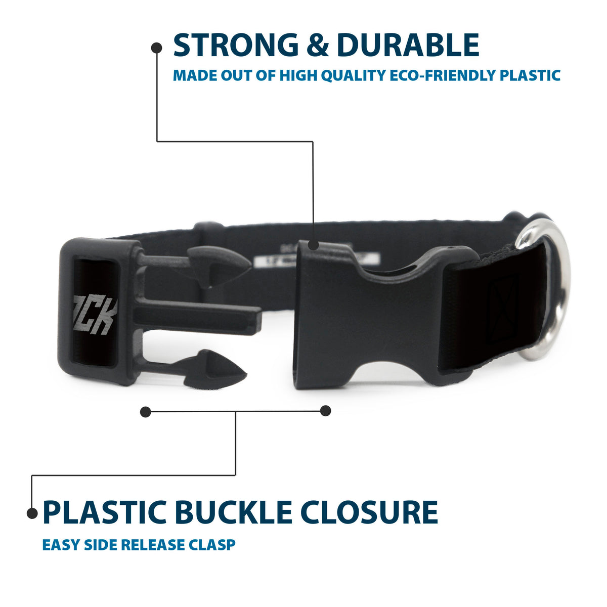 Plastic Clip Collar - IT Pennywise Face COME BACK AND PLAY Black/Red/Gray Dog Collars Plastic Clip Side Release IT