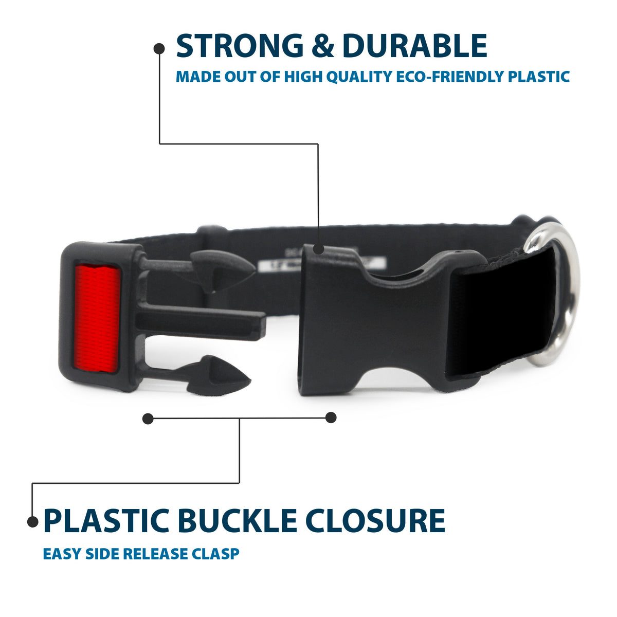 Plastic Clip Collar - HARLEY QUINN/Diamonds Black/Red/White Dog Collars Plastic Clip Side Release DC Comics