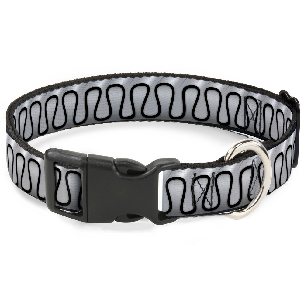 Plastic Clip Collar - Harley Quinn's Collar Ruffle White/Black Dog Collars Plastic Clip Side Release DC Comics