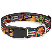 Plastic Clip Collar - DC Bombshell Pin-Up Girls Dog Collars Plastic Clip Side Release DC Comics