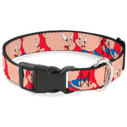 Plastic Clip Collar - Porky Pig Expressions Red Dog Collars Plastic Clip Side Release Looney Tunes
