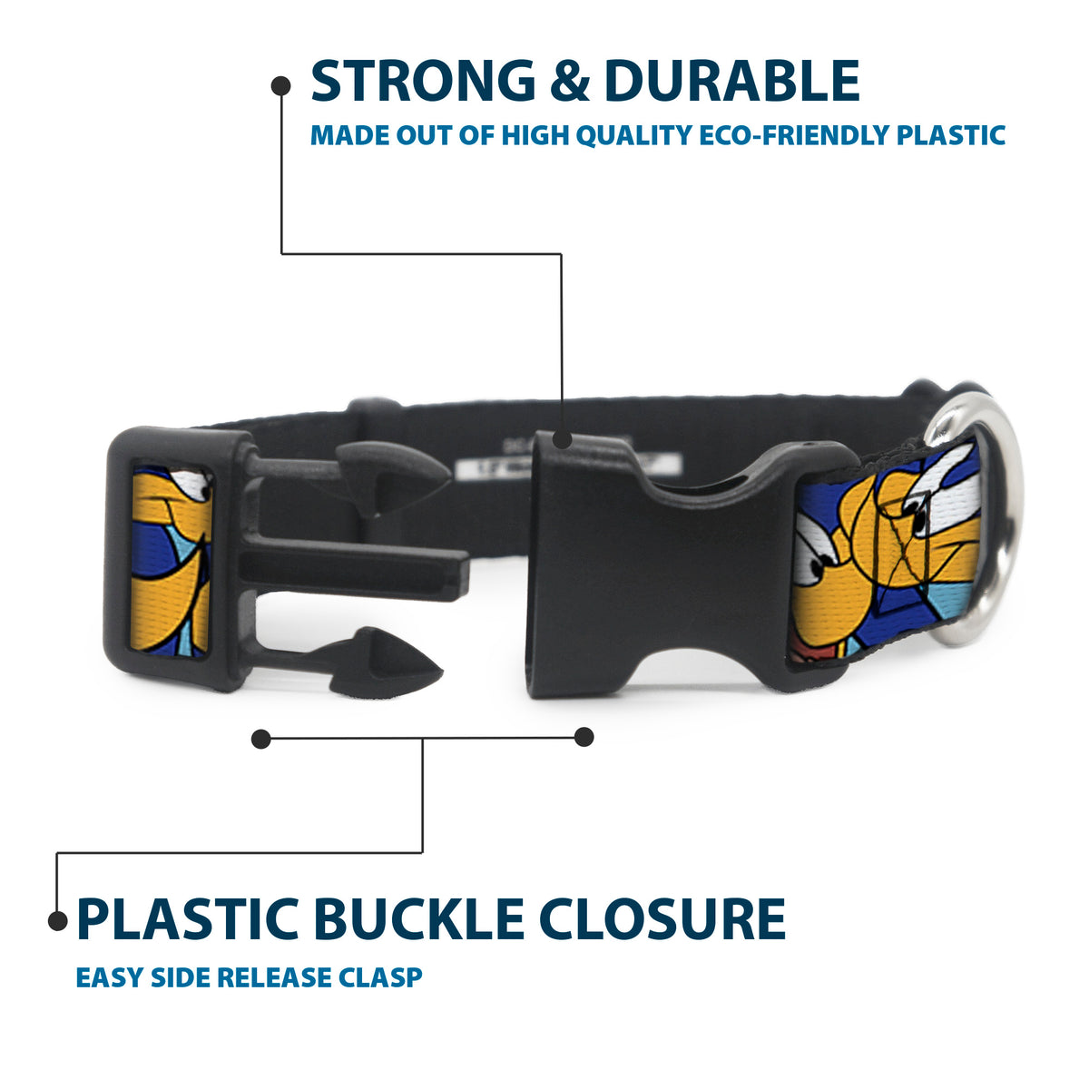 Plastic Clip Collar - Road Runner Expressions Stacked Dog Collars Plastic Clip Side Release Looney Tunes