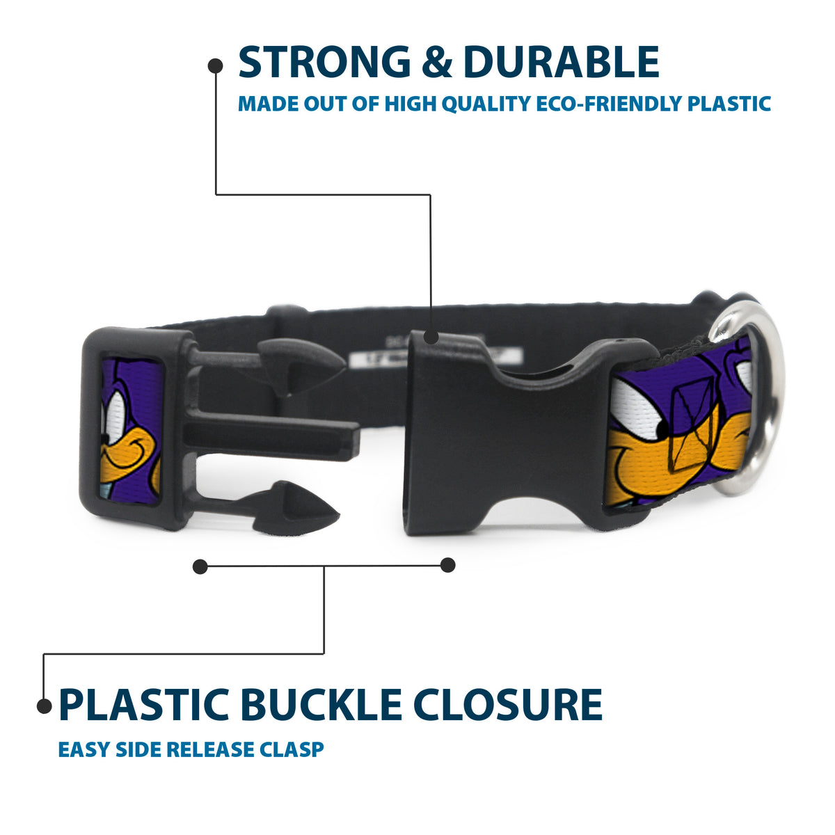 Plastic Clip Collar - Road Runner Expressions Royal Dog Collars Plastic Clip Side Release Looney Tunes