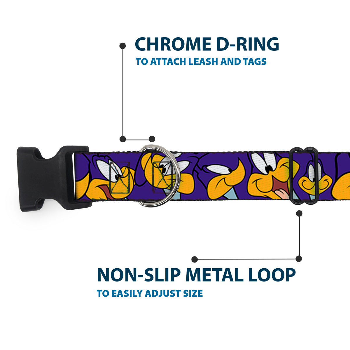 Plastic Clip Collar - Road Runner Expressions Royal Dog Collars Plastic Clip Side Release Looney Tunes