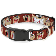 Plastic Clip Collar - Tasmanian Devil Expressions Brown Dog Collars Plastic Clip Side Release Looney Tunes