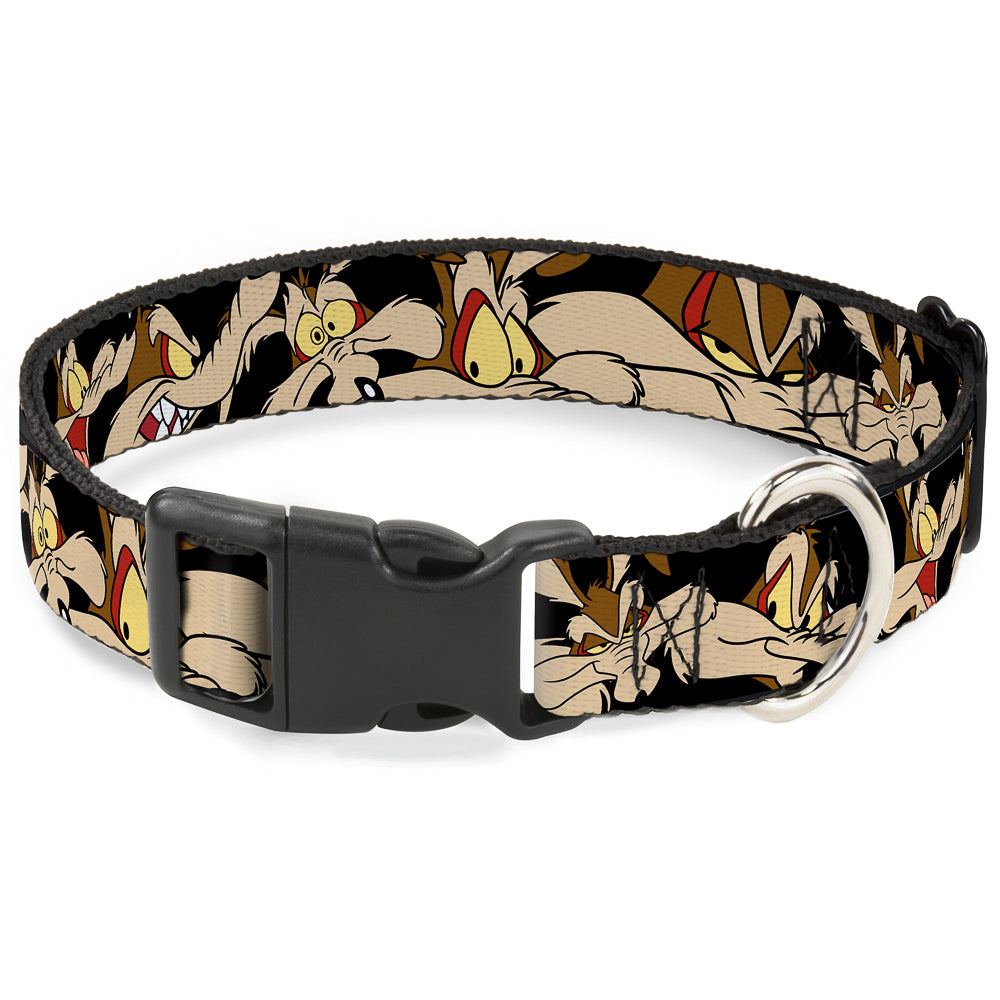 Plastic Clip Collar - Wile E. Coyote Expressions Black Dog Collars Plastic Clip Side Release Looney Tunes