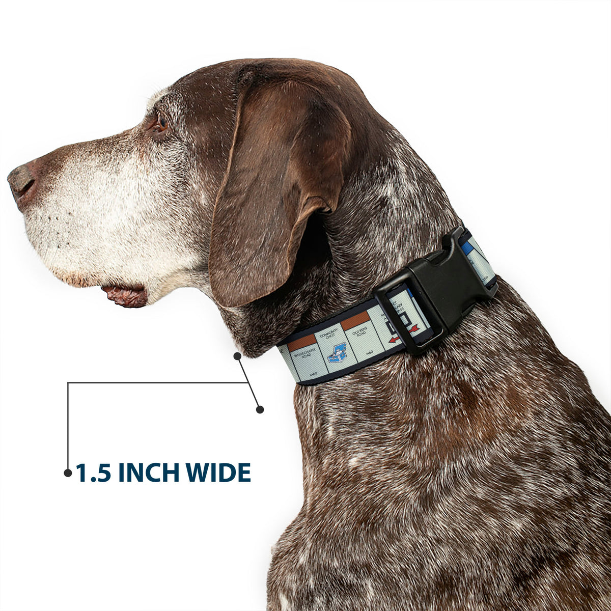 Plastic Clip Collar - Monopoly British UK Game Board Space Blocks Dog Collars Plastic Clip Side Release Monopoly