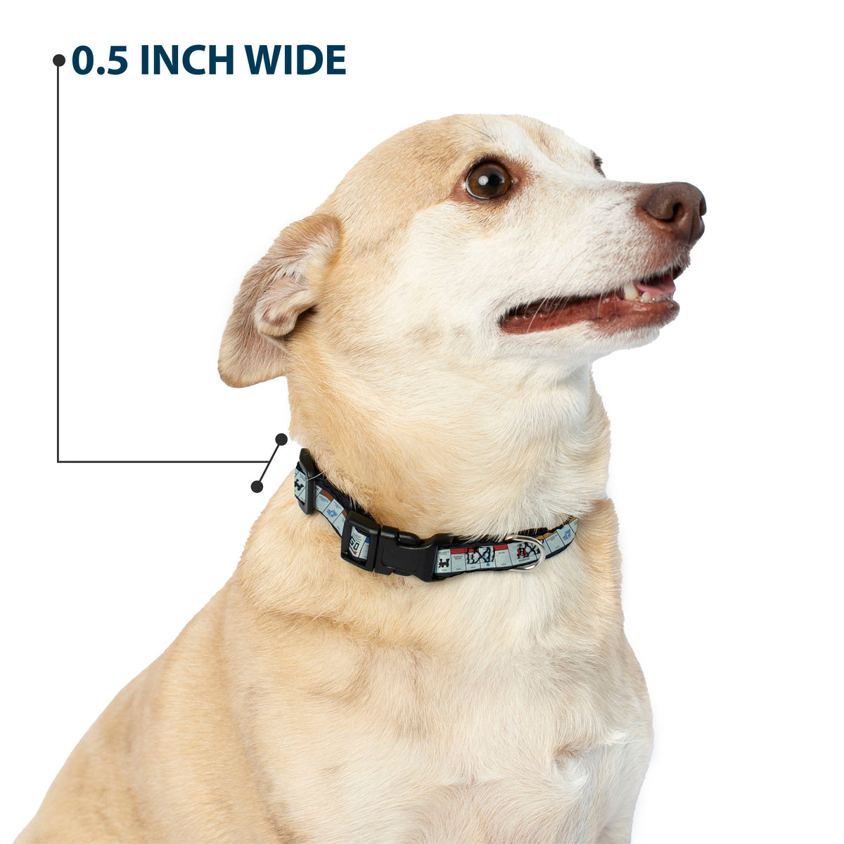 Plastic Clip Collar - Monopoly British UK Game Board Space Blocks Dog Collars Plastic Clip Side Release Monopoly
