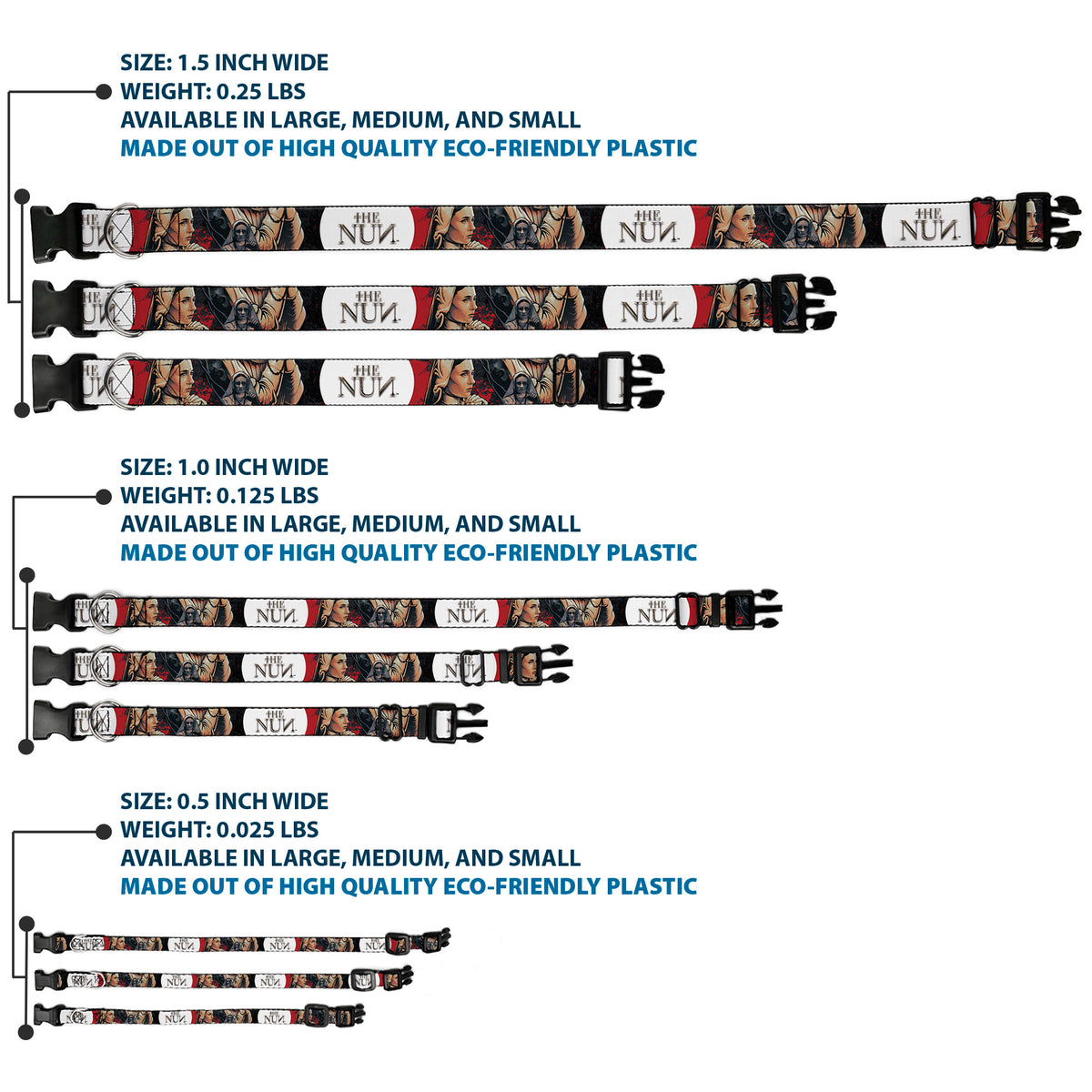 Plastic Clip Collar - THE NUN Sister Irene Poses Collage Dog Collars Plastic Clip Side Release The Nun