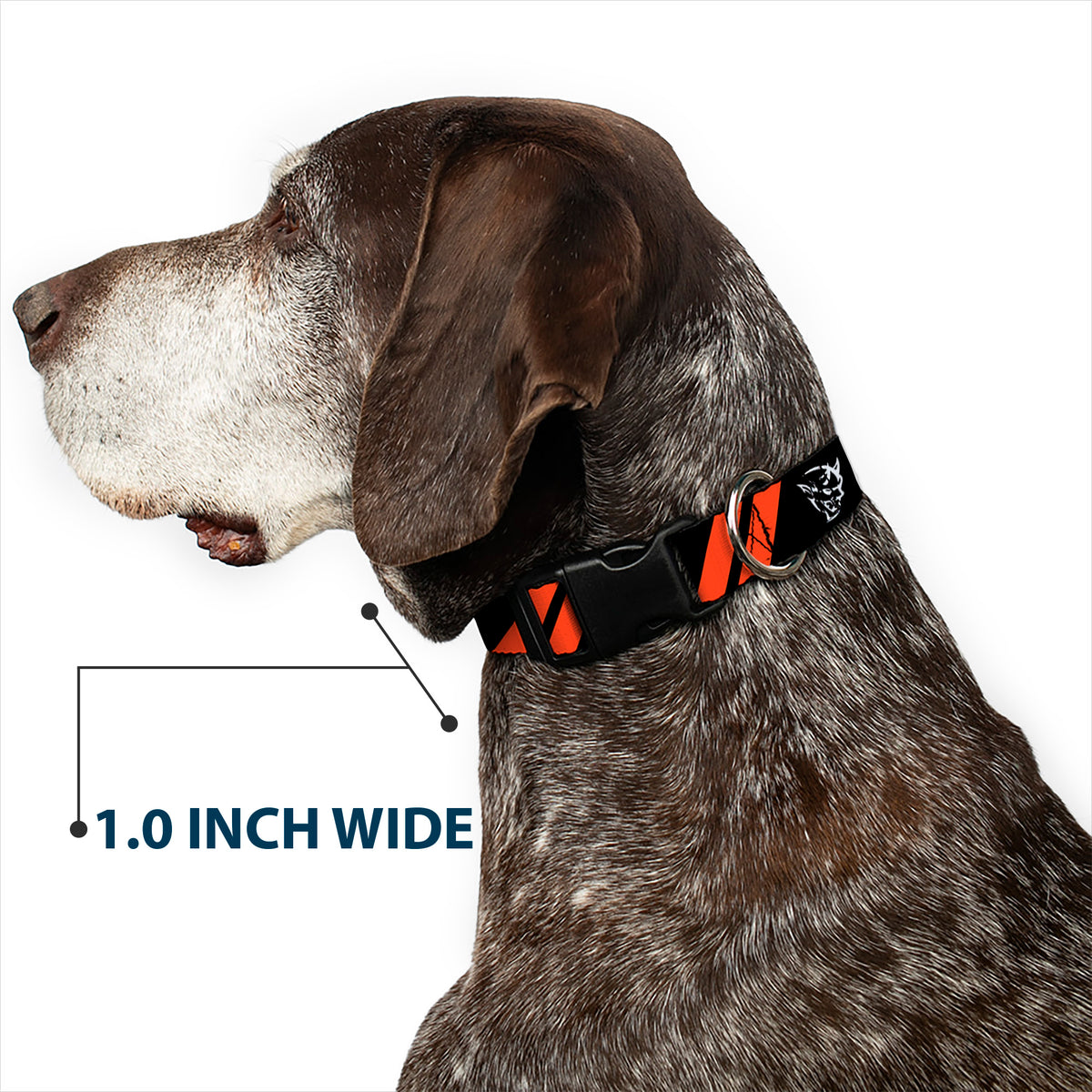 Plastic Clip Collar - Dodge Stripes/Demon Icon Black/Red/White Dog Collars Plastic Clip Side Release Dodge