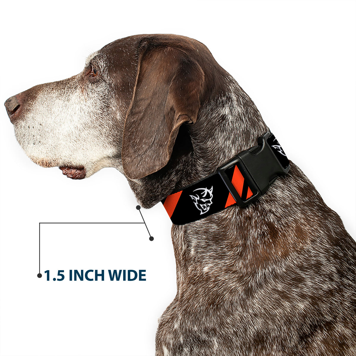 Plastic Clip Collar - Dodge Stripes/Demon Icon Black/Red/White Dog Collars Plastic Clip Side Release Dodge