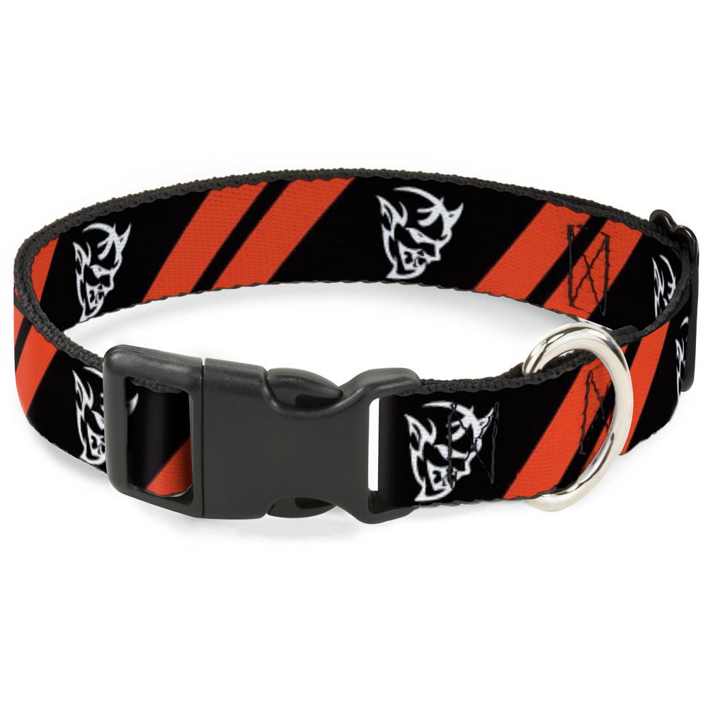 Plastic Clip Collar - Dodge Stripes/Demon Icon Black/Red/White Dog Collars Plastic Clip Side Release Dodge