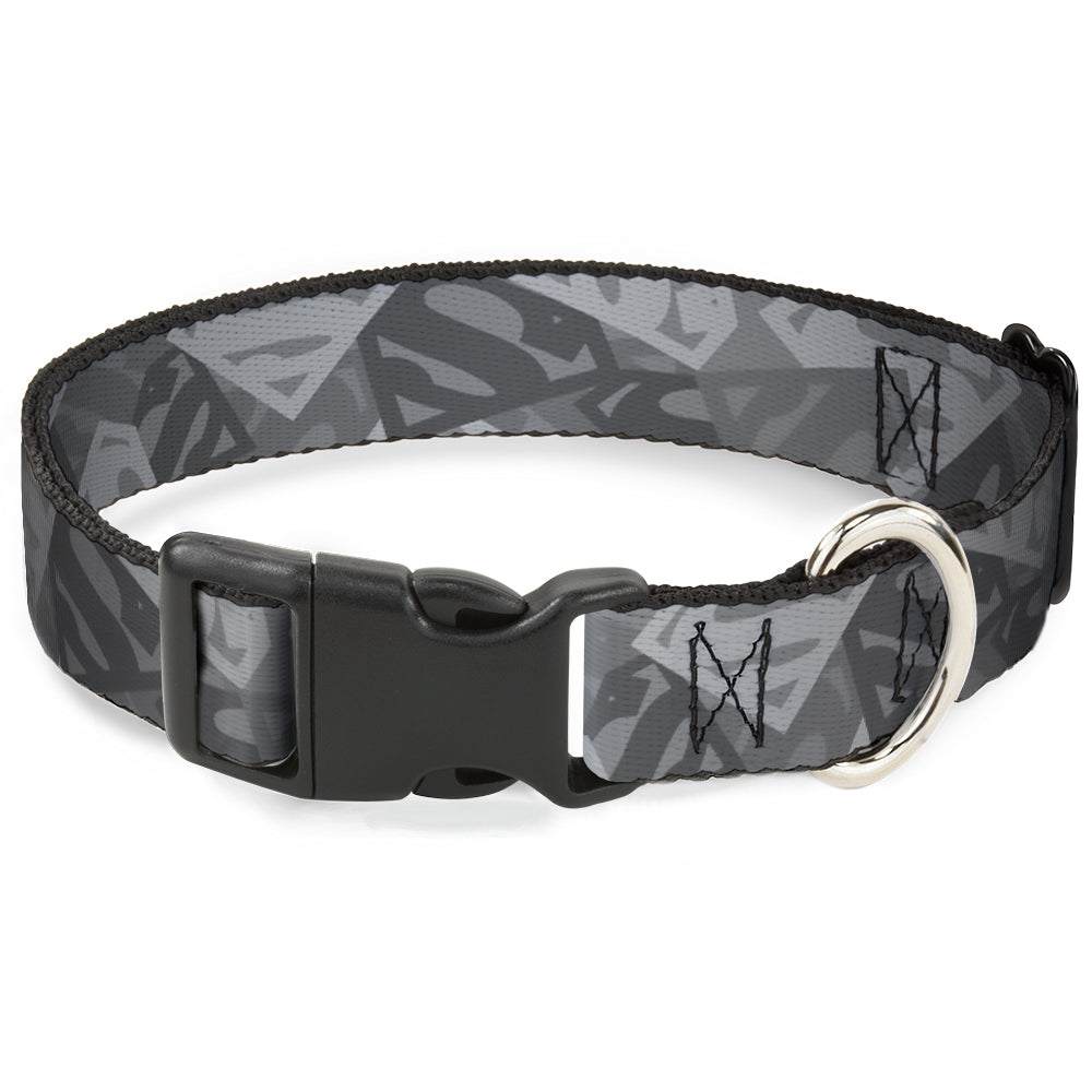 Plastic Clip Collar - Superman Shield Camouflage Grays Dog Collars Plastic Clip Side Release DC Comics