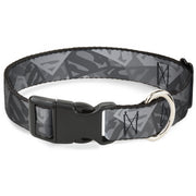 Plastic Clip Collar - Superman Shield Camouflage Grays Dog Collars Plastic Clip Side Release DC Comics