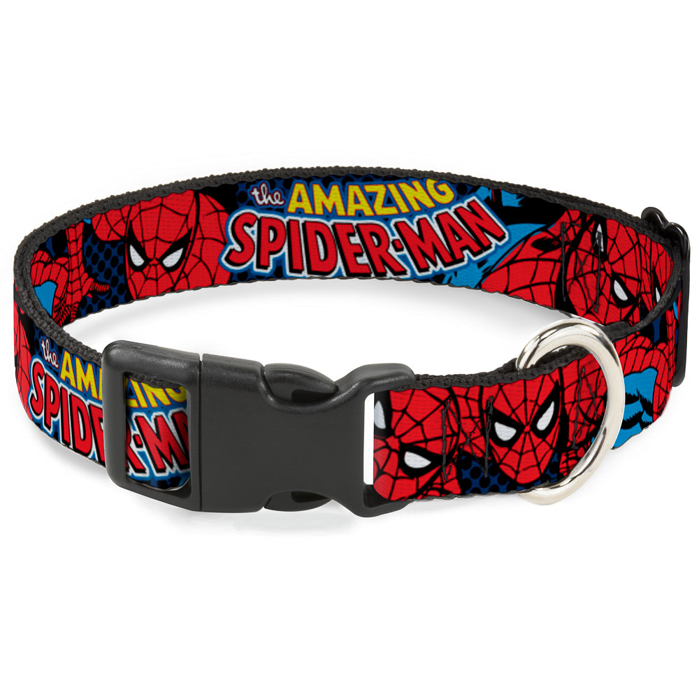 Plastic Clip Collar - Amazing Spider-Man Dog Collars Plastic Clip Side Release Marvel Comics