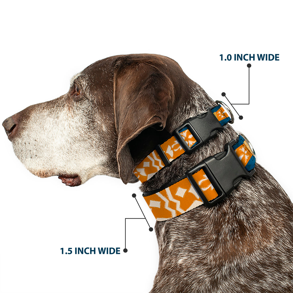Plastic Clip Collar - Star Wars Clone Wars Ahsoka Tano Bounding Elements Blues/Orange Dog Collars Plastic Clip Side Release Star Wars