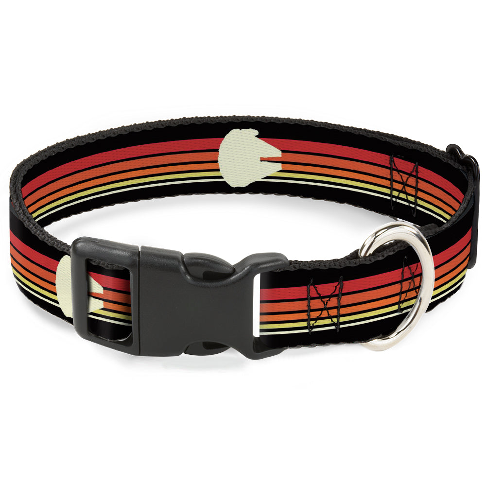 Plastic Clip Collar - Star Wars Millennium Falcon Stripe Black/Multi Color Dog Collars Plastic Clip Side Release Star Wars