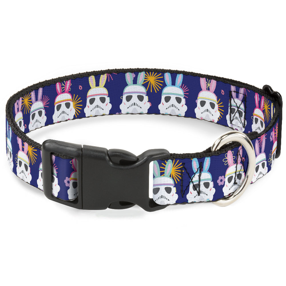 Plastic Clip Collar - Star Wars Holiday Stormtrooper Easter Bunny Ears Purple Dog Collars Plastic Clip Side Release Star Wars