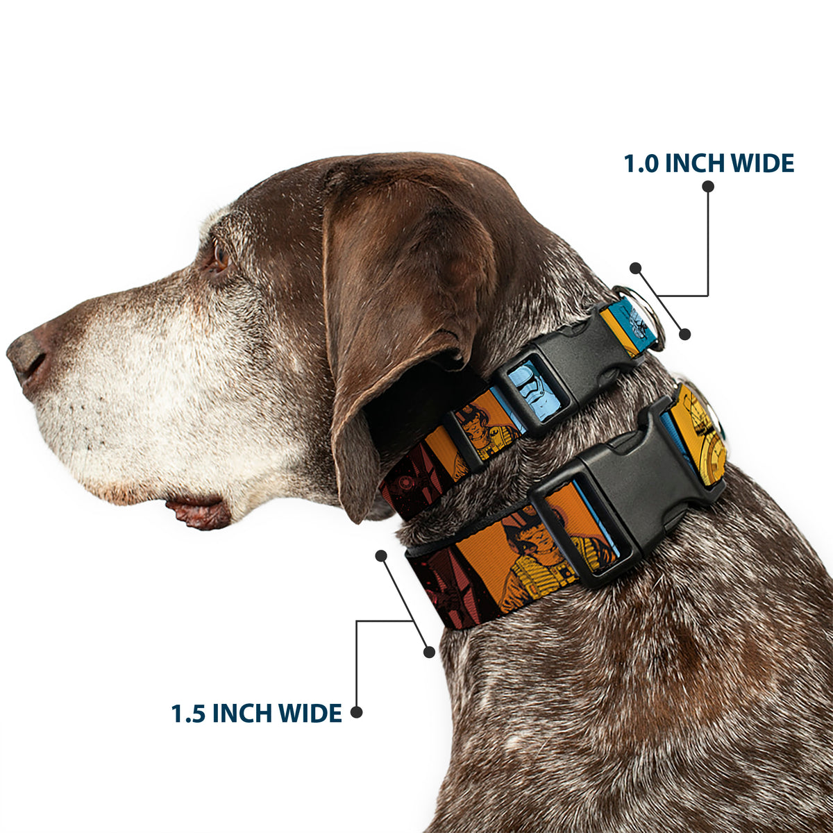 Plastic Clip Collar - Star Wars the Force Awakens Character and Icon Blocks Multi Color Dog Collars Plastic Clip Side Release Star Wars