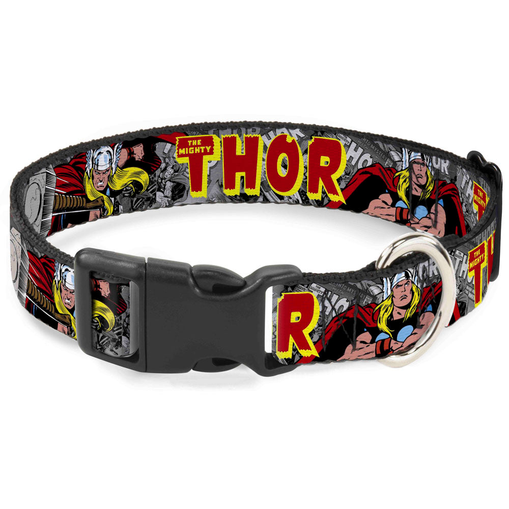 Plastic Clip Collar - THE MIGHTY THOR Action Poses Dog Collars Plastic Clip Side Release Marvel Comics
