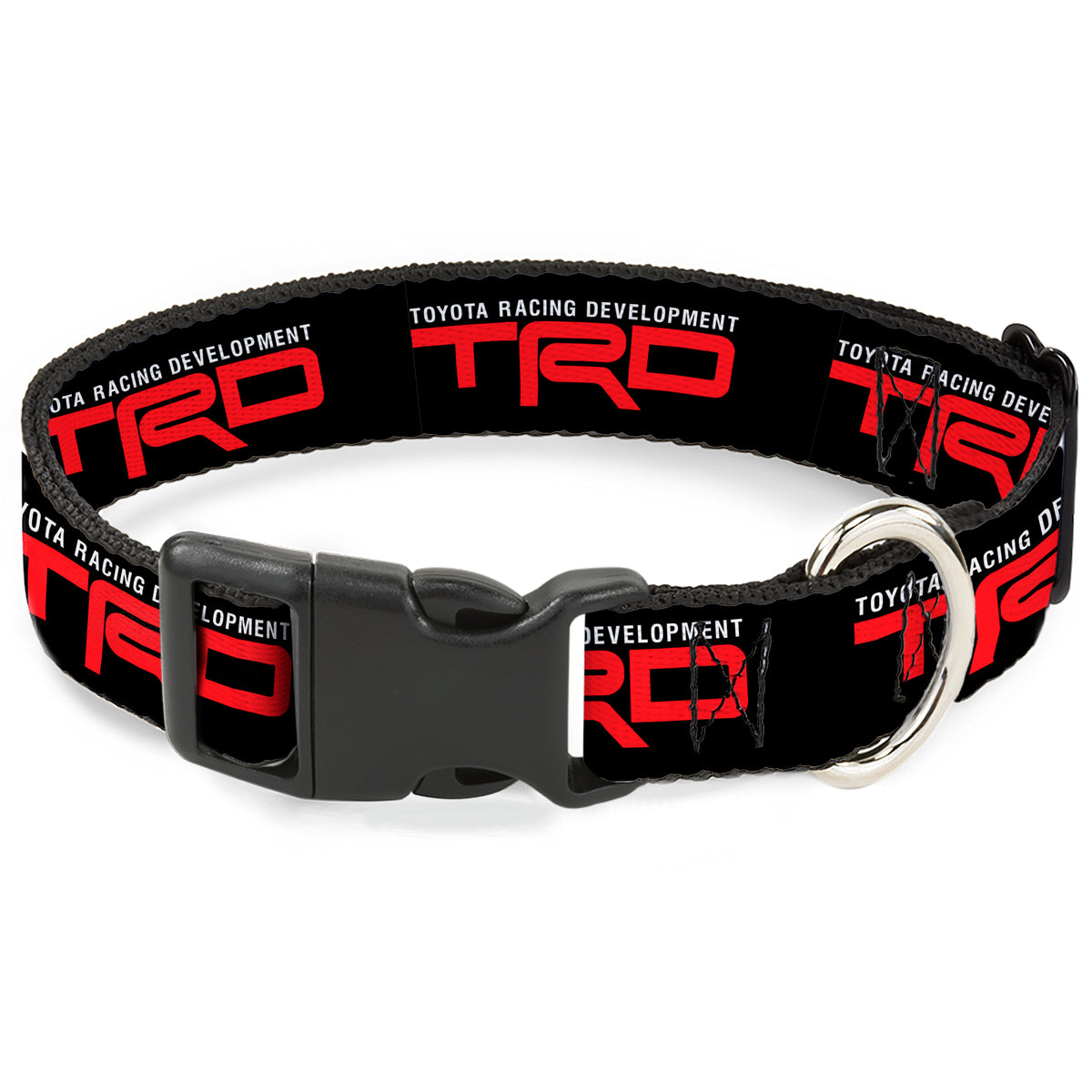 Plastic Clip Collar - TOYOTA RACING DEVELOPMENT TRD Logo Black/White/Red Dog Collars Plastic Clip Side Release Toyota