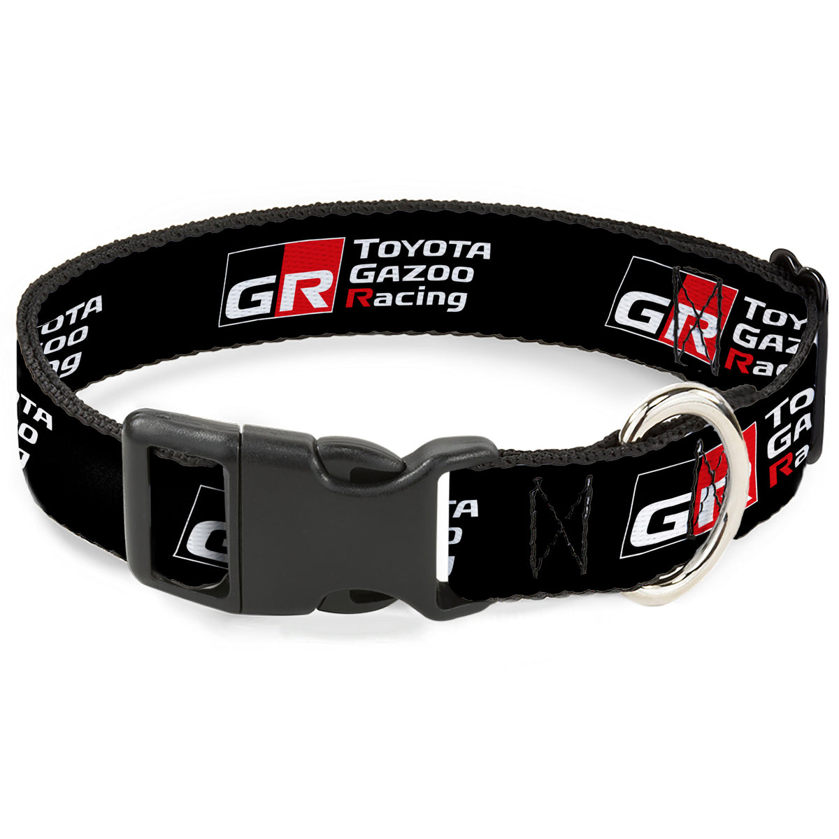 Plastic Clip Collar - TOYOTA GAZOO RACING GR NORTH AMERICA Logo and Text Black/White/Red Dog Collars Plastic Clip Side Release Toyota