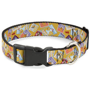 Plastic Clip Collar - The Wizard of Oz Characters Scenes and Icons Collage Yellow Dog Collars Plastic Clip Side Release The Wizard of Oz