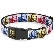 Plastic Clip Collar - The Wizard of Oz Dorothy and Toto Pose Blocks Blues/Yellows/Reds Dog Collars Plastic Clip Side Release The Wizard of Oz